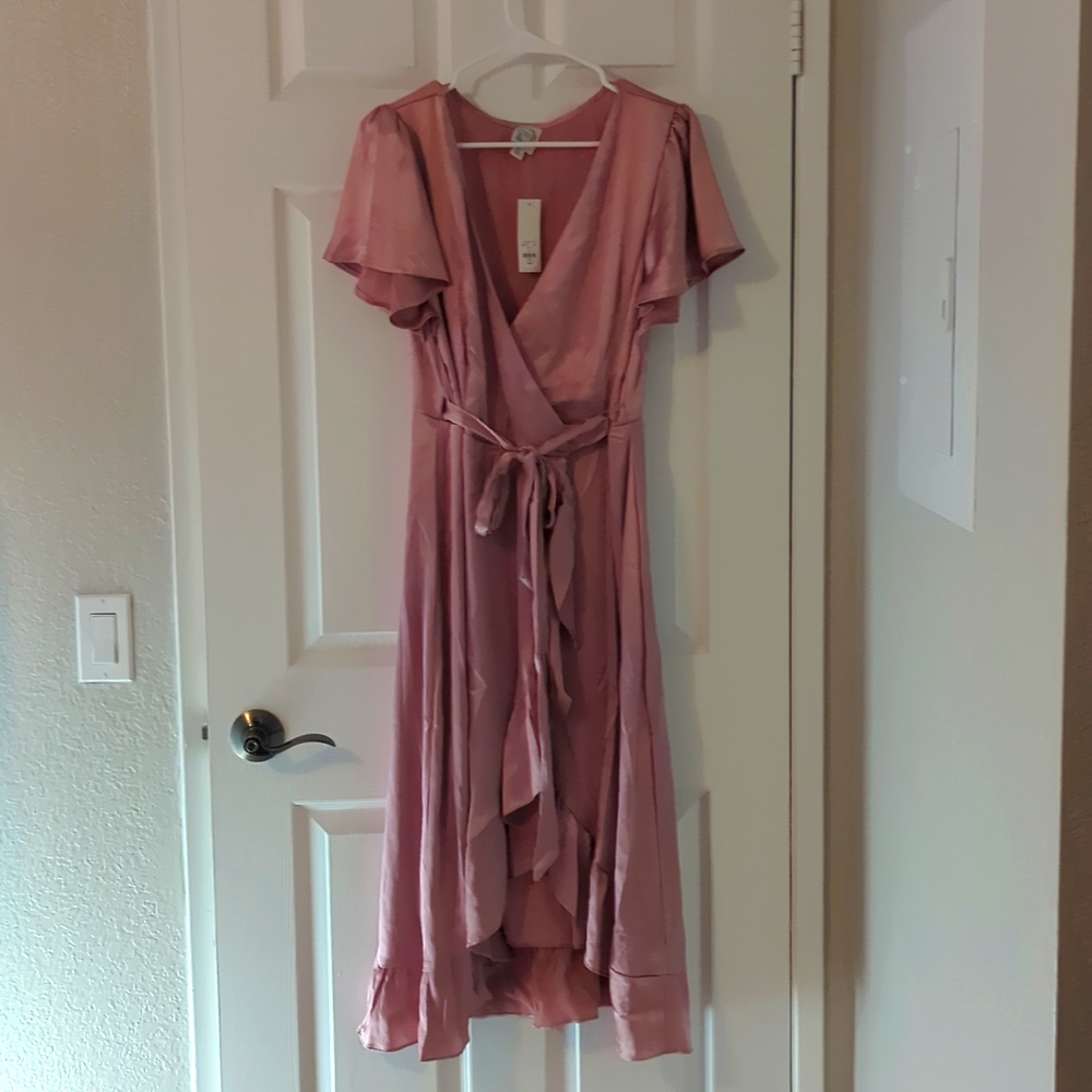 Long Drap Pink dress in XL